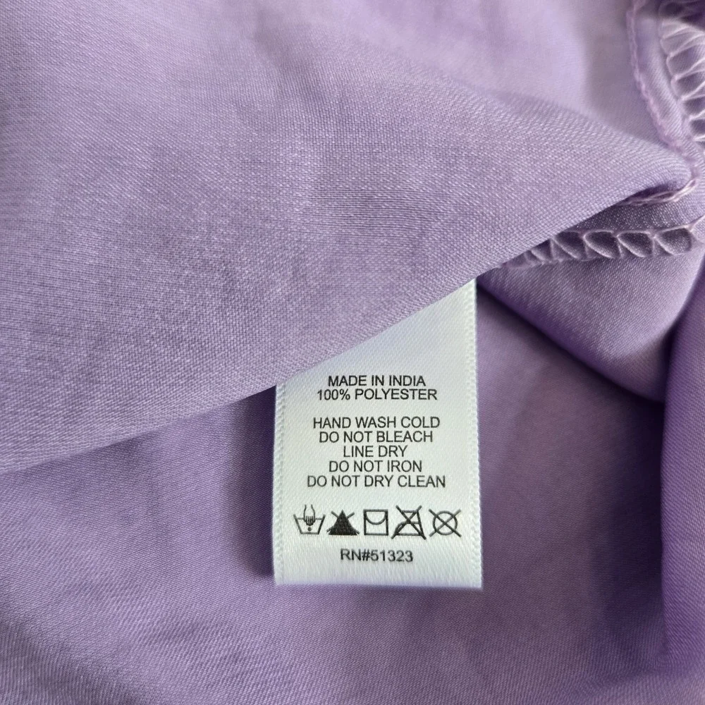 CeCe Lattice Raglan Sleeve Top Slate Lavender Size Xs  Ruffle‎ Blouse